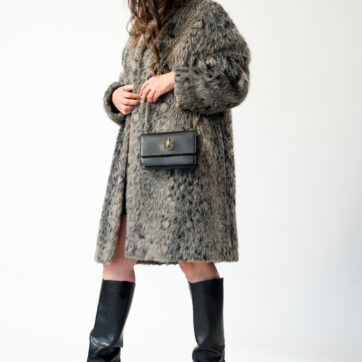 Navy Faux-Fur Collar Coat