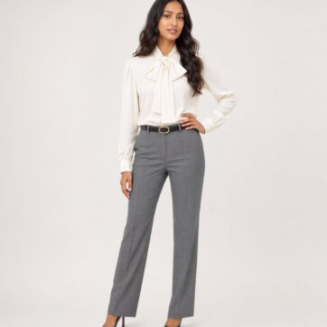 ZARA White Crepe Ruffle Blouse